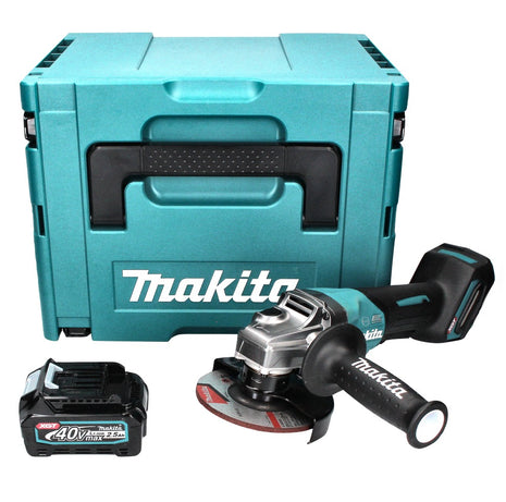 Amoladora angular a batería Makita GA 013 GD101 40 V máx. 125 mm sin escobillas XGT + 1x batería 2,5 Ah + Makpac - sin cargador