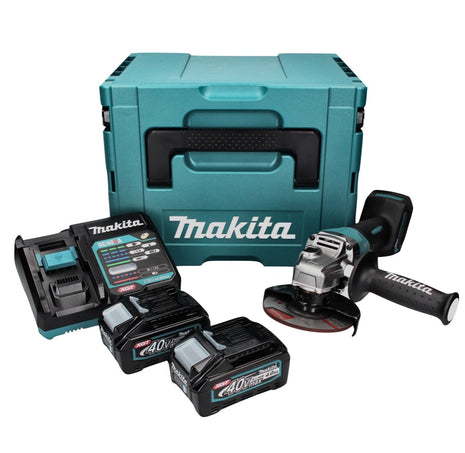 Makita GA 016 GM201 Akku Winkelschleifer 40 V max. 125 mm Brushless  XGT + 2x Akku 4,0 Ah + Ladegerät + Makpac