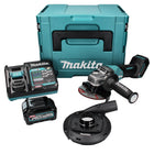 Makita GA 016 GD101 Akku Winkelschleifer 40 V max. 125 mm Brushless  XGT + 1x Akku 2,5 Ah + Ladegerät + Absaughaube + Makpac