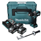 Makita DF 001 GM301 Akku Bohrschrauber 40 V max. 140 Nm XGT Brushless + 3x Akku 4,0 Ah + Ladegerät + Makpac