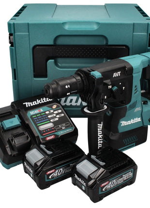 Makita HR 004 GM201 marteau combiné à batterie 40 V max. 2,8 J SDS plus XGT Brushless + 2x batterie 4,0 Ah + chargeur + Makpac