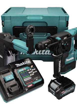 Makita HR 004 GD 101 Akku Kombihammer 40 V max. 2,8 J SDS plus XGT Brushless + DX 14 Staubabsaugung + 1x Akku 2,5 Ah + Ladegerät + Makpac