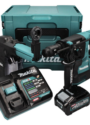 Makita HR 004 GM 101 Akku Kombihammer 40 V max. 2,8 J SDS plus XGT Brushless + DX 14 Staubabsaugung + 1x Akku 4,0 Ah + Ladegerät + Makpac