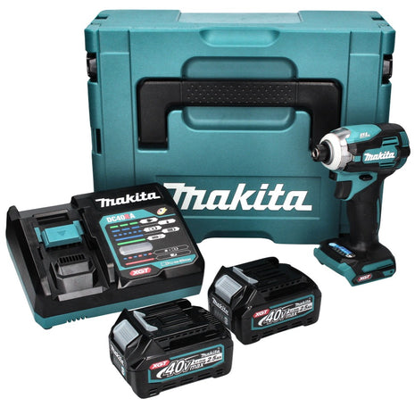 Makita TD 001 GD201 Akku Schlagschrauber 40 V 220 Nm 1/4" XGT Brushless + 2x Akku 2,5 Ah + Makpac + Ladegerät