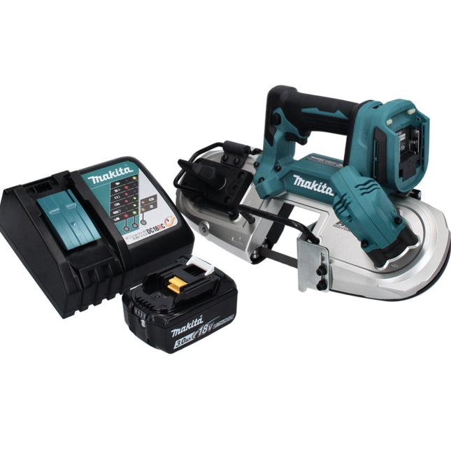 Makita DPB 183 RF1 Akku Bandsäge 18 V 66 mm Brushless + 1x Akku 3,0 Ah + Ladegerät