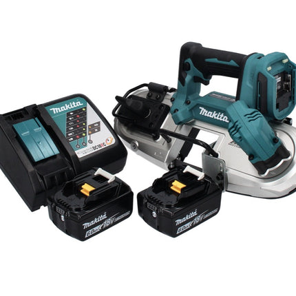 Makita DPB 183 RG Akku Bandsäge 18 V 66 mm Brushless + 2x Akku 6,0 Ah + Ladegerät