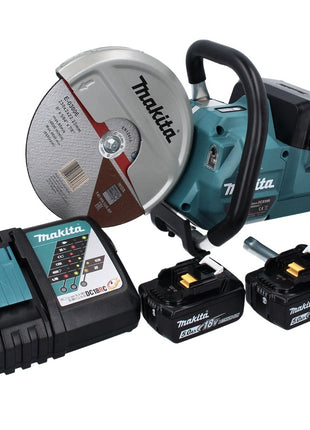 Makita DCE 090 RT2X1 Akku Trennschleifer 36 V ( 2x 18 V ) 230 mm Brushless + 2x Akku 5,0 Ah + Ladegerät