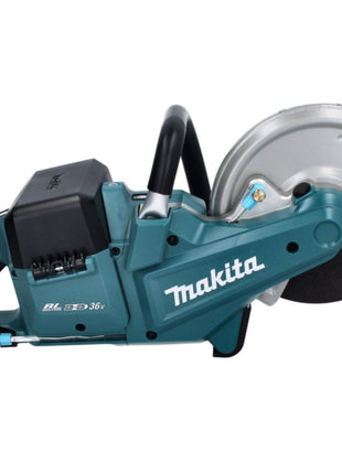 Makita DCE 090 PT2X1 amoladora de corte a batería 36 V (2x 18 V) 230 mm sin escobillas + 2x batería 5,0 Ah + doble cargador