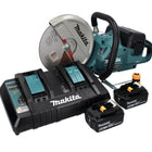 Makita DCE 090 PG2X1 Akku Trennschleifer 36 V ( 2x 18 V ) 230 mm Brushless + 2x Akku 6,0 Ah + Doppelladegerät