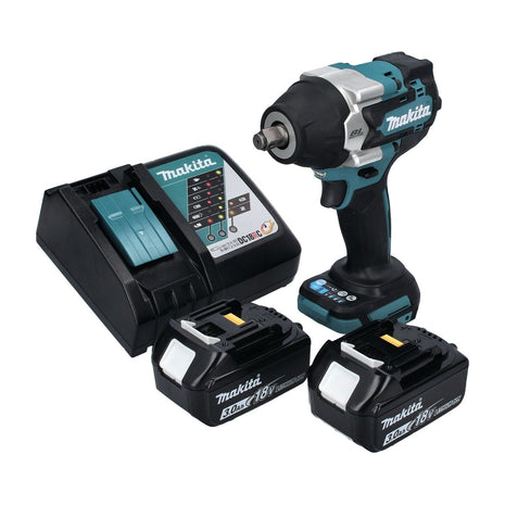 Makita DTW 700 RF Visseuse à chocs sans fil 18 V 700 Nm 1/2" XPT Brushless + 2x Batteries 3,0 Ah + Chargeur