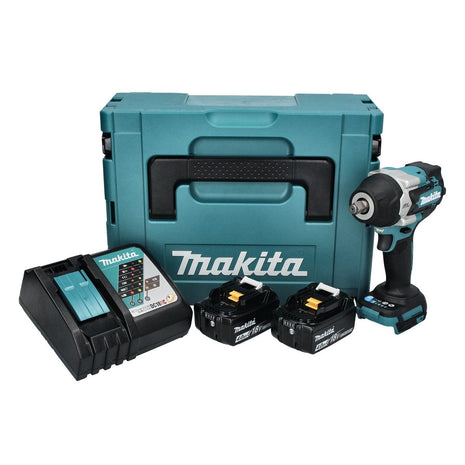 Makita DTW 700 RMJ akumulatorowy klucz udarowy 18 V 700 Nm 1/2" XPT bezszczotkowy + 2x akumulator 4,0 Ah + ładowarka + Makpac