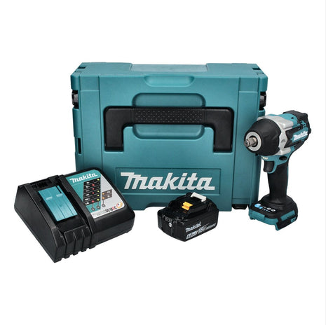 Makita DTW 700 RG1J Llave de impacto a batería 18 V 700 Nm 1/2" XPT Brushless + 1x batería 6,0 Ah + cargador + Makpac