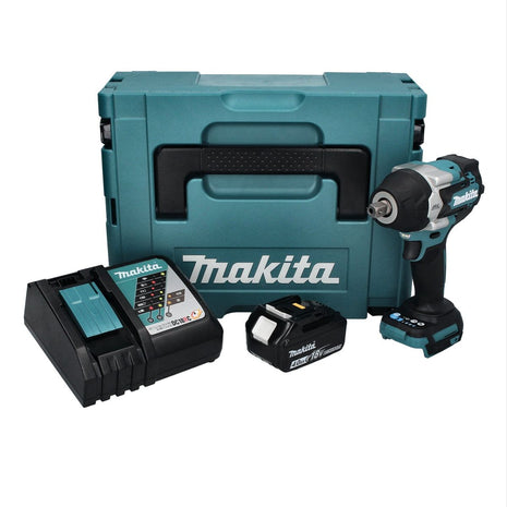 Makita DTW 701 RM1J Llave de impacto a batería 18 V 700 Nm 1/2" XPT Brushless + 1x batería 4,0 Ah + cargador + Makpac