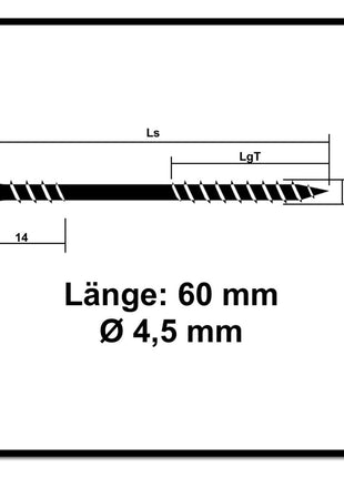 SPAX Fassadenschraube 4,5 x 60 mm 500 Stk. Edelstahl A2 ( 5x 25470004506022 ) Fixiergewinde Mini Linsensenkkopf T-STAR Plus Torx T20 CUT