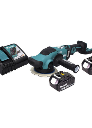 Pulidora excéntrica a batería Makita DPO 600 RM 18 V 150 mm XPT sin escobillas + 2x baterías 4,0 Ah + cargador