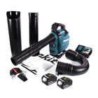 Makita DUB 363 RM2V souffleur/aspirateur à feuilles sans balais 36 V (2x 18 V) + kit d'aspiration + 2x batterie 4,0 Ah + chargeur