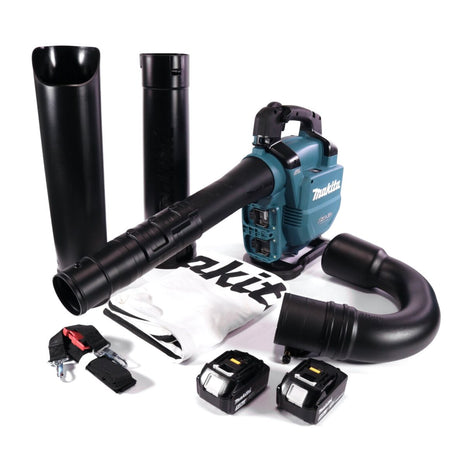 Makita DUB 363 T2V souffleur/aspirateur à feuilles sans balais 36 V (2x 18 V) + kit d'aspiration + 2x batterie 5,0 Ah - sans chargeur