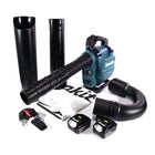 Makita DUB 363 G2V souffleur/aspirateur à feuilles sur batterie 36 V (2x 18 V) sans balais + kit d'aspiration + 2x batterie 6,0 Ah - sans chargeur