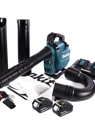 Makita DUB 363 PG2V souffleur/aspirateur à feuilles sans balais 36 V (2x 18 V) + kit d'aspiration + 2x batterie 6,0 Ah + double chargeur