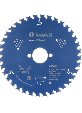 Bosch Lame de scie circulaire Expert for Wood, 165 x 1,6 x 30 mm, 36 dents (2608644026)