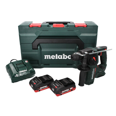 Metabo BH 18 LTX BL 16 Perceuse à percussion sans fil 18 V 1,3 J SDS-plus Brushless (600324800) + 2x Batteries 4,0 Ah + Chargeur + Coffret MetaBOX