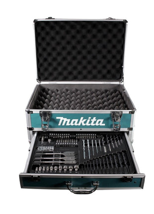 Makita DHP 484 RF2X4 Akku Schlagohrschrauber 18 V 54 Nm Brushless + 2x Akku 3,0 Ah + Ladegerät + 70 tlg. Bit Bohrer Set + Koffer