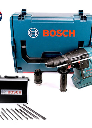 Taladro percutor inalámbrico Bosch GBH 18V-26 F 18 V 2,6 J SDS plus sin escobillas + juego de taladro y cincel 11 piezas certificado PGM + estuche - sin batería, sin cargador.