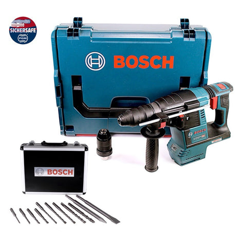 Bosch GBH 18V-26 F Perforateur sans fil 2,6 J 18V SDS plus Brushless + Set de forets et burins (11 pcs.) certifié PGM + Coffret - sans batterie, sans chargeur