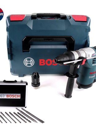 Bosch GBH 4-32 DFR Bohrhammer 900 W 4,2 J SDS-plus + Bohrer und Meißel Set 11 tlg. PGM zertifiziert + L-Boxx