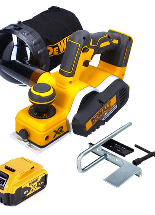 DeWalt DCP 580 N Akku Hobel 18 V 82 mm Brushless + Staubfangsack DWV 9390 + 1x Akku 5,0 Ah - ohne Ladegerät