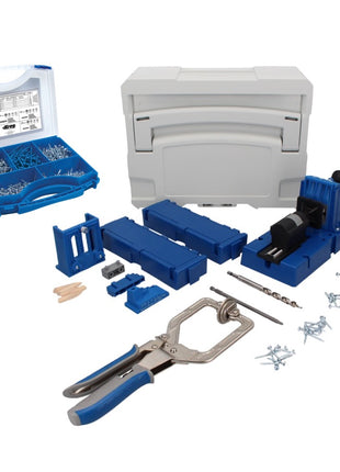 KREG Jig K5MS-EUR-SYS Master System Set Tischler Komplettset + Bohrschablone K5 + Sockel + Klemmzange + 675 tlg. Schrauben Set + Systainer