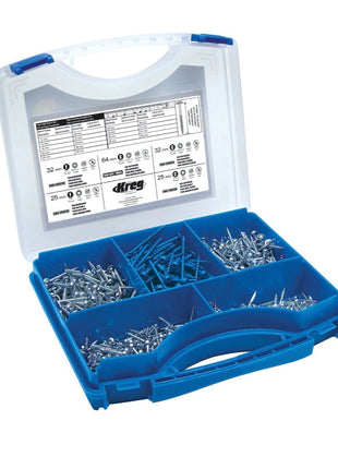 KREG Jig K5 Bohrschablone ( K5 ) Taschenloch-Holzverbindungssystem + Bohrschablone K5 + Sockel + Zubehör + 675 tlg. Schrauben Set