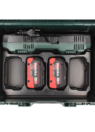 Set básico Metabo 2x batería 18 V 10,0 Ah LIHD + cargador doble + metaBOX