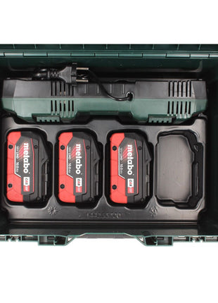 Metabo Set de base - 3x Batteries 18 V 10,0 Ah LIHD + Chargeur double + Coffret metaBOX