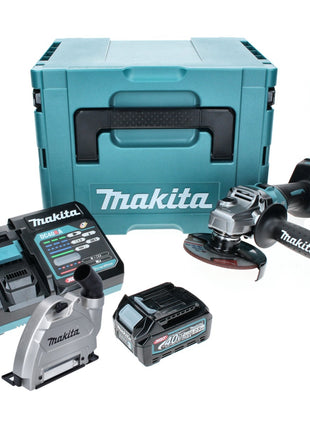 Makita GA 005 GD101 Akku Winkelschleifer 40 V max. 125 mm Brushless  XGT + 1x Akku 2,5 Ah + Ladegerät + Absaughaube + Makpac