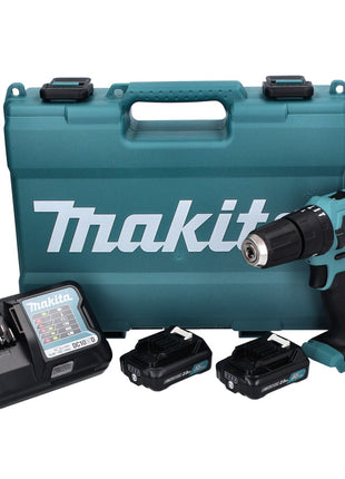 Makita HP 333 DWAE Akku Schlagbohrschrauber 12 V 30 Nm + 2x Akku 2,0 Ah + Ladegerät + Koffer - Toolbrothers