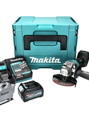 Makita GA 016 GD101 Akku Winkelschleifer 40 V max. 125 mm Brushless  XGT + 1x Akku 2,5 Ah + Ladegerät + Absaughaube + Makpac