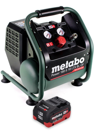 Compresseur à batterie Metabo Power 160-5 18 LTX BL OF 18 V 8,0 bar sans balais + 1x batterie 10,0 Ah - sans chargeur