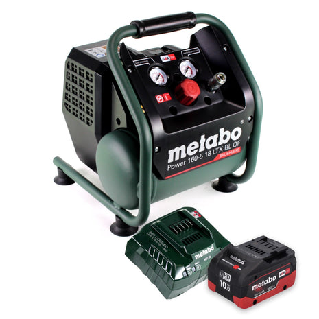 Metabo Power 160-5 18 LTX BL OF compresor de batería 18 V 8,0 bar sin escobillas + 1x batería 10,0 Ah + cargador