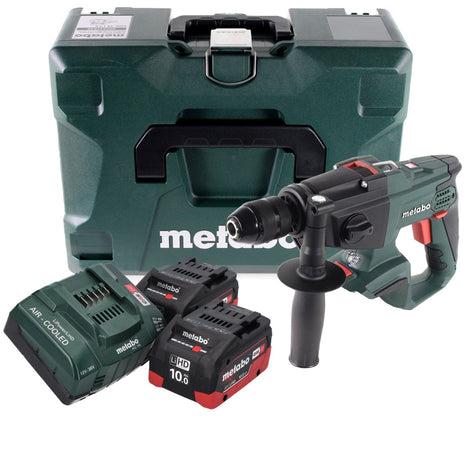 Taladro percutor a batería Metabo SBE 18 LTX 18 V 24 Nm (600845840) + 2 baterías de 10,0 Ah + cargador + MetaLoc