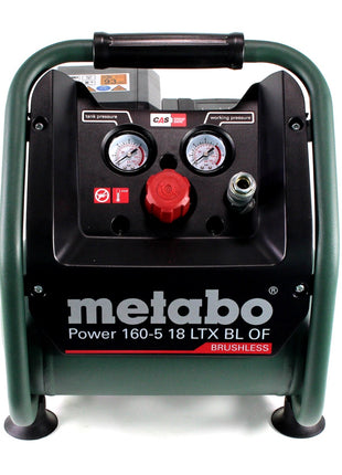 Compresseur à batterie Metabo Power 160-5 18 LTX BL OF 18 V 8,0 bar sans balais + 2x batterie 10,0 Ah + chargeur