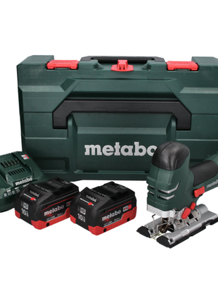 Sierra de calar a batería Metabo STA 18 LTX 140 18 V + 2x baterías 10,0 Ah + cargador + metaBOX