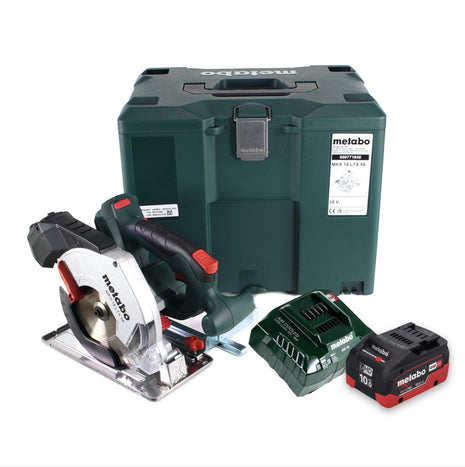 Metabo MKS 18 LTX 58 Scie circulaire à main sans fil 18 V 165 mm + 1x Batterie 10,0 Ah + Chargeur + Coffret MetaLoc