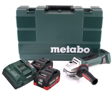 Meuleuse d'angle rapide Metabo W 18 LTX 125 sans fil 18 V 125 mm (602174860) + 2x Batteries 10,0 Ah + Chargeur + Coffret de transport