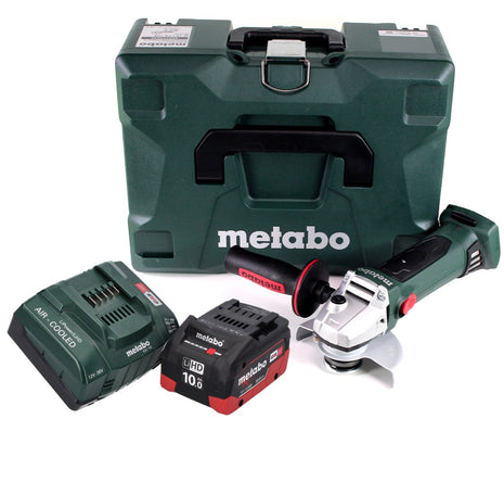 Metabo W 18 LTX 125 Quick amoladora angular a batería 18 V 125 mm (602174840) + 1 batería de 10,0 Ah + cargador + MetaLoc