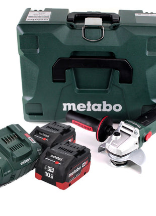 Metabo W 18 LTX 125 Quick 18 V 125 mm Meuleuse d'angle sans fil (602174840) + 2x Batteries 10,0 Ah + Chargeur + Coffret MetaLoc