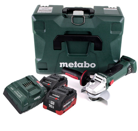 Metabo W 18 LTX 125 Quick 18 V 125 mm Meuleuse d'angle sans fil (602174840) + 2x Batteries 10,0 Ah + Chargeur + Coffret MetaLoc