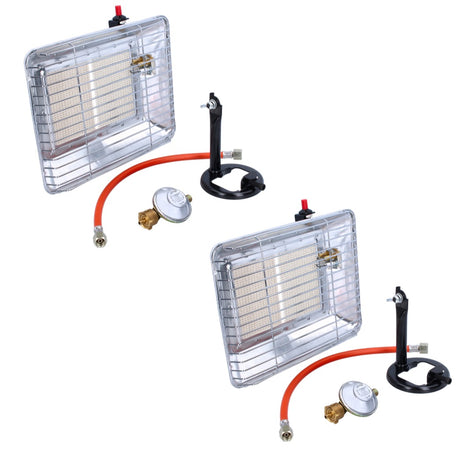 Rothenberger Industrial Set 2x Eco Piezo Gasheizstrahler ( 2x 35985 ) 2,7 kW - 4,2 kW für Propangasflaschen 5 kg und 11 kg