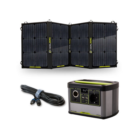 Centrale Électrique Portable Goal Zero Yeti 200X - 230 V 13 Ah + Panneau Solaire Pliable Nomad 100 18 - 22 V 100 W + Rallonge de 4,5 mètres