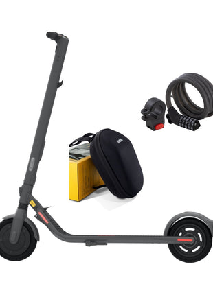 Ninebot by Segway Kick Scooter E25D E-Scooter Elektro Roller 300 W 20 km/h + KickScooter Zahlenschloss + KickScooter Lenkertasche